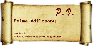 Palme Vázsony névjegykártya